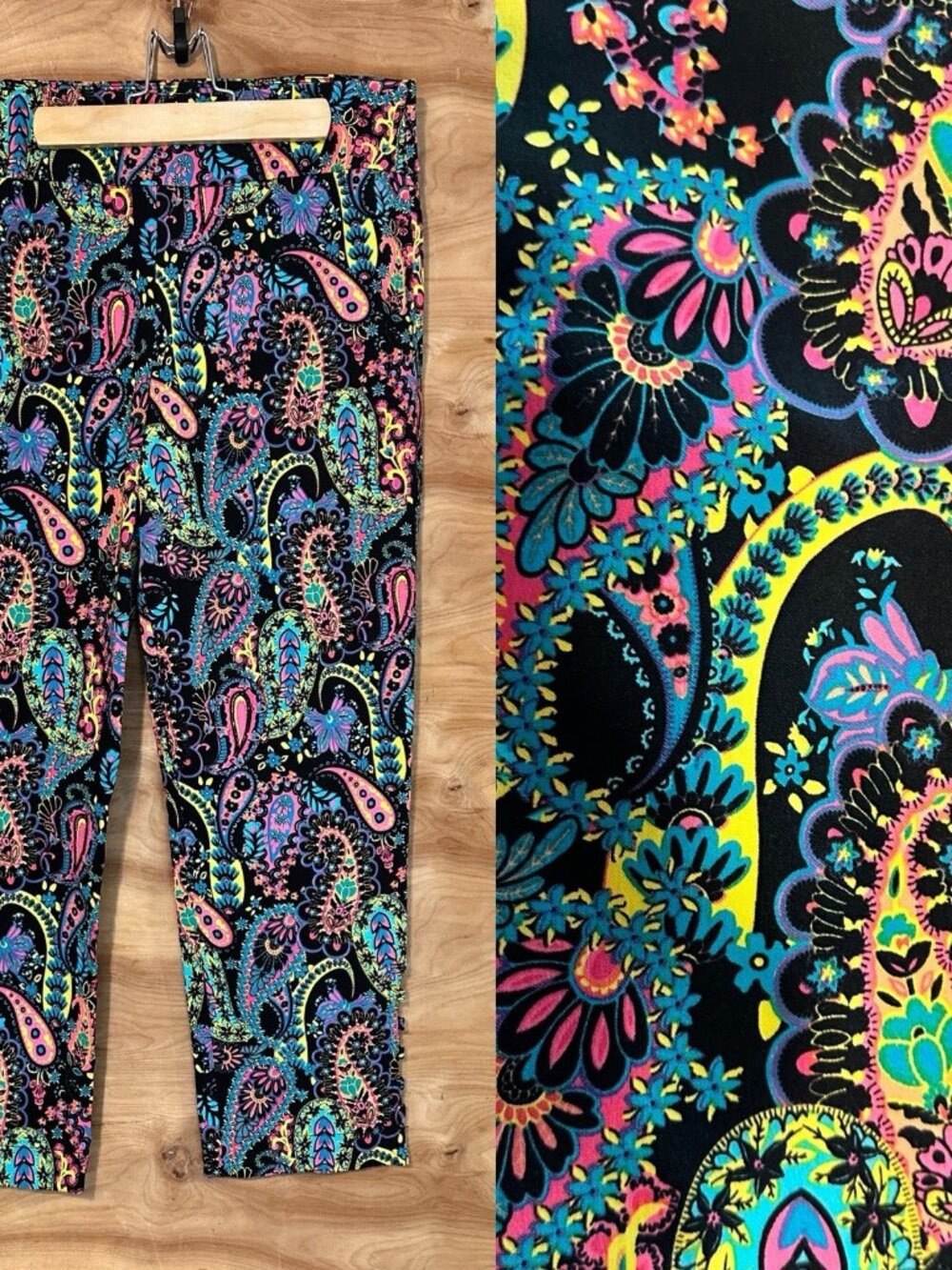 Attyre Woman 12 X 24 ” L Stretch Pull On Pants Colorful  Rhinestone
